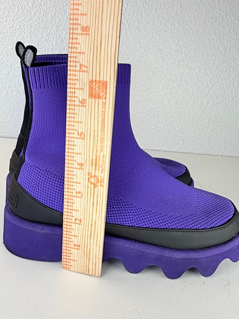 Issey Miyake x United Nude Purple Knit Platform Ankle Boots Size EU 35 US 5 - Picture 10 of 12